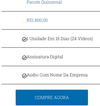 Pacote Quinzenal